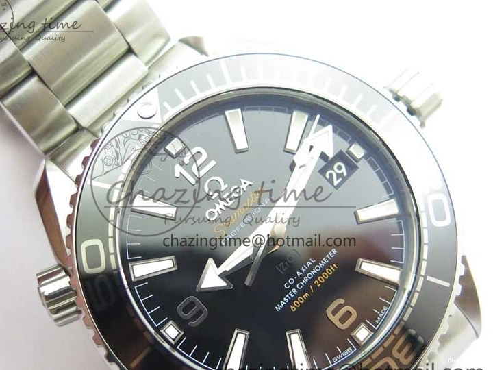 0109 Planet Ocean 39.5mm Black Ceramic Bezel SS VSF 1:1 Best Edition Black Dial on SS Bracelet A Stretchable 7890